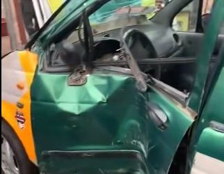 Taxicab driver escapes death after colliding with train at Alajo