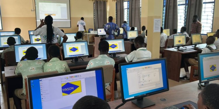yinson ghana commissions new computer lab for artur fischer catholic school at apowa in western region