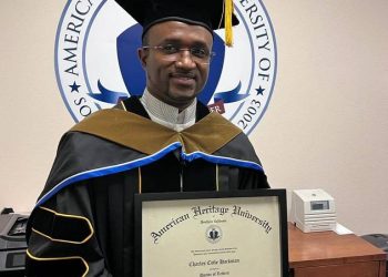 Charles Coffie Hackman receives Doctor of Letters Honours at American Heritage University Of Southern California
