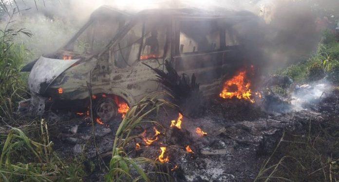 commercial vehicle burn to ashes in an accident on akatsi dzodze highway
