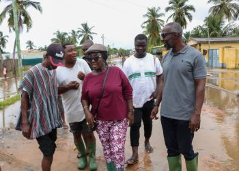 Dzifa Gomashie tours flood hit areas in Ketu South