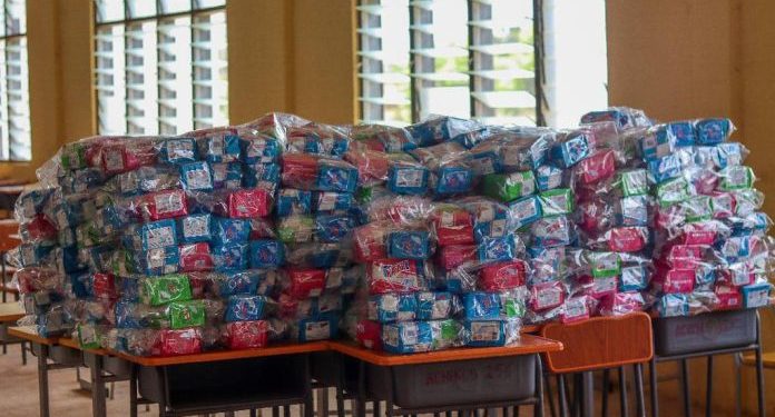 harriet osei amoah provides 900 shs girls with sanitary pads