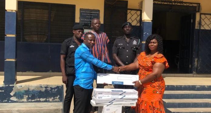 kpetoe ghana police service command receives ceiling fans from philanthropists