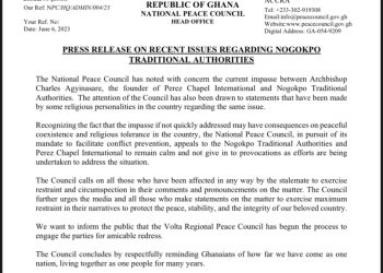 Nogokpo vs Agyinasare: National Peace Council calls for calm