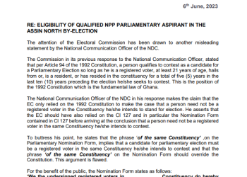 Sammy Gyamfi’s claims on who qualifies to be a parliamentary candidate false – EC