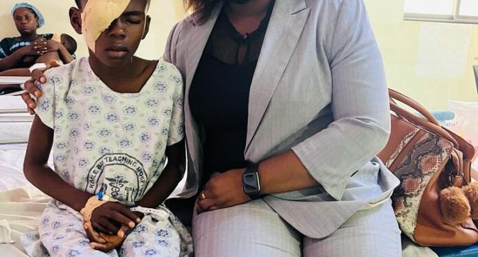 little abigail awuni receives support from marymaud charity lbg