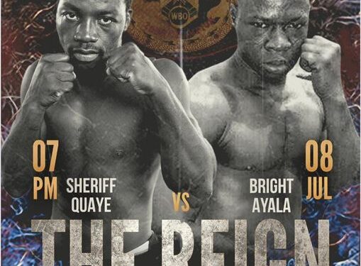 sherif quaye versus bright ayala weigh in on friday july 7 for wbo africa lightweight title