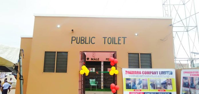 ashaiman mce commissions toilet facility