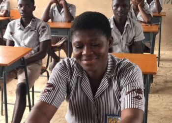 Mother, 43, completing her BECE at Worawora