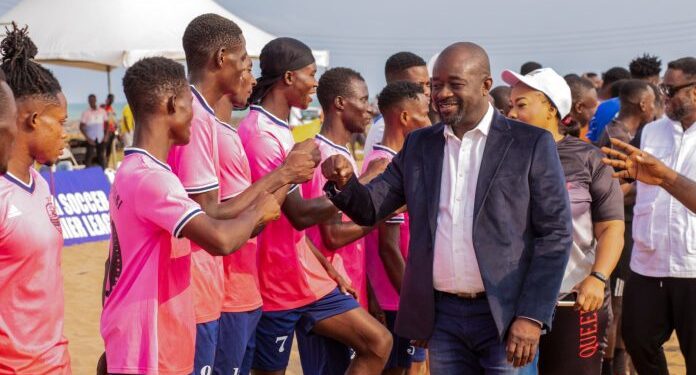 queen of ada gfa unveil first female beach soccer team