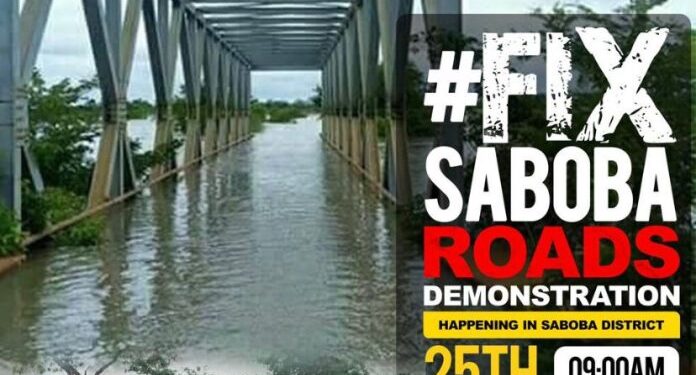 saboba youth demonstrate over deplorable roads