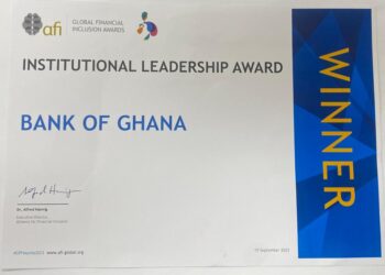 BoG wins Alliance for Financial Inclusion Institutional Leadership Award