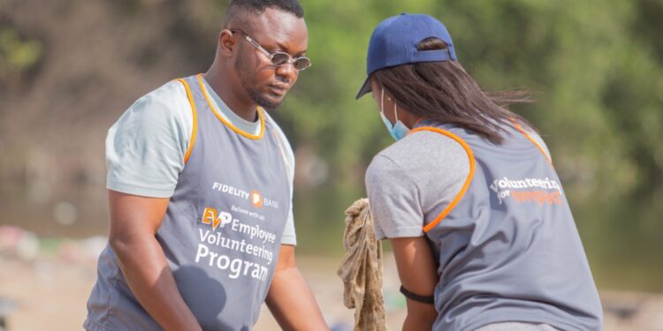 fidelity bank commits to sustainability with beach clean up exercise to mark world clean up day