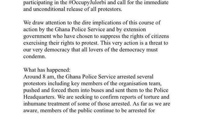 fixthecountry calls for release of arrested protestors in occupyjulorbihouse demonstration