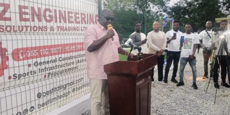 mpraeso mp commissions new obomeng astroturf donates ghe282b550k to okwahu united