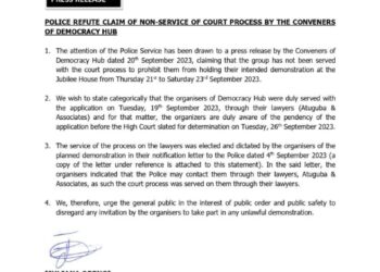 #OccupyJulorBiHouse demo: Organisers duly served court process through their lawyers – Police