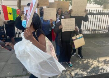 #OccupyJulorbiHouse protesters picket Ghana High Commission in UK