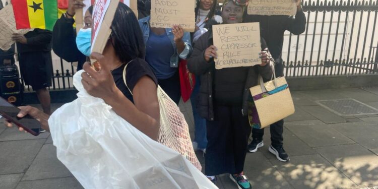 occupyjulorbihouse protesters picket ghana high commission in uk