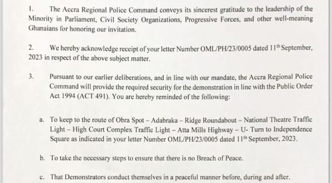 police to grant ndc security for demonstration against bog