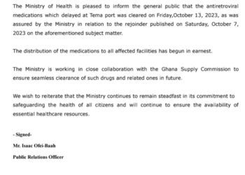 Anti-retroviral drugs cleared at Tema Port – Health Ministry