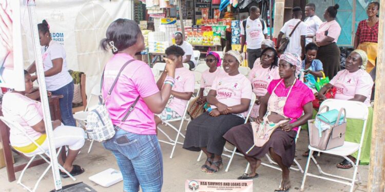 asa savings and loans holds breast cancer screening in koforidua