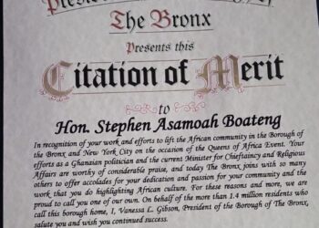 Bronx Borough President honours Chieftaincy & Religious Affairs Minister