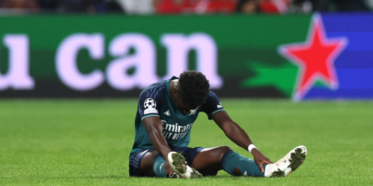 bukayo sakas injury a worry for arsenal mikel arteta