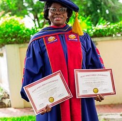 Chief Supt. Dr. Aba Afari receives two Honorary Doctorate Degrees