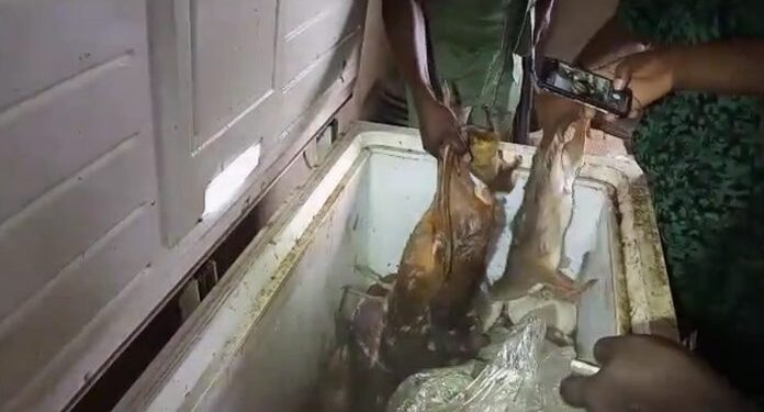 Chop bar operators angry after wildlife officers seize bush meat 1 chop bar operators angry after wildlife officers seize bush meat
