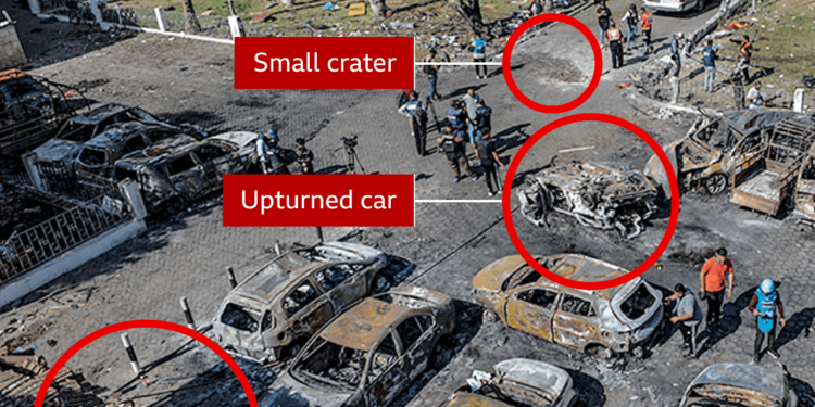 gaza hospital what video pictures and other evidence tell us about al ahli hospital blast