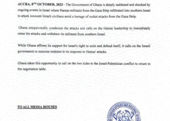 Ghana condemns Israel-Gaza conflict; reaffirms support for Israel