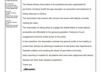 Ghana Kidney Association to engage stakeholders to make dialysis affordable