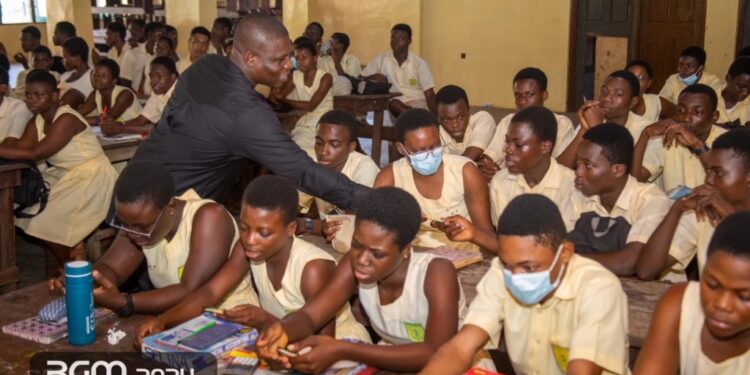 gomoa west mp spends parliamentary break in the classroom teaches apam shs students