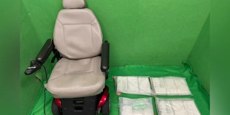 hong kong 11kg of suspected cocaine found in motorised wheelchair