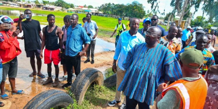 im saddened by the pains i see in the eyes of our mothers bawumia after visiting flood victims