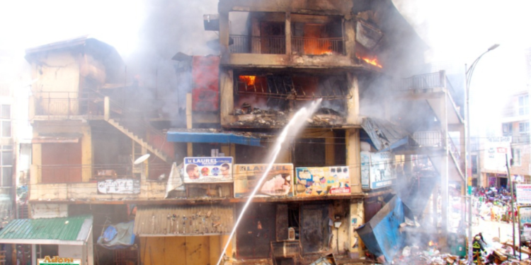 Makola Shopping Mall Fire: Victims takeover Mall’s car park 1 makola shopping mall fire victims takeover malls car park