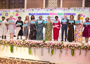 Merck Foundation Chairman and Chief Executive Officer (CEO) with African First Ladies inaugurate their 10th Africa Asia Luminary 2023 in India