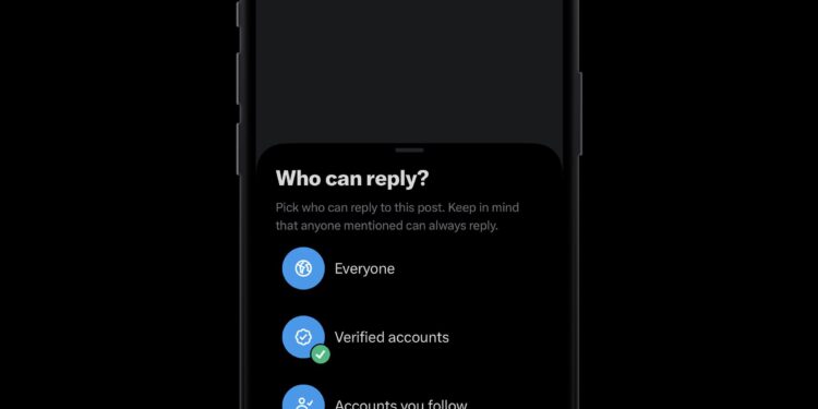 now x posts can lock replies to only allow comment from verified accounts