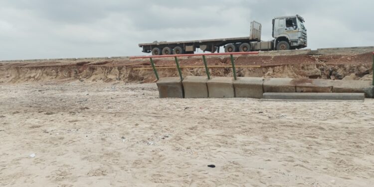 sakumono beach road faces imminent danger