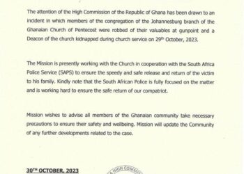 We’re working to ensure the release of kidnapped Deacon in South Africa – Ghana High Commission