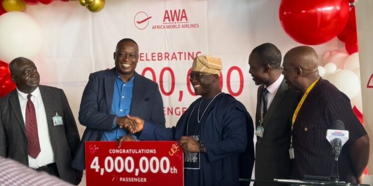 africa world airlines celebrates 4 millionth passenger
