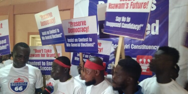 annoh dompreh will cause our defeat in nsawam adoagyiri if he goes unopposed polling station executives