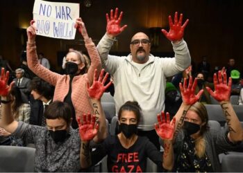 Anti-war protesters interrupt Antony Blinken at US Senate hearing