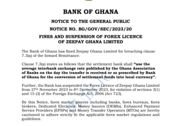 BoG suspends, fines Zeepay for breaching forex rules