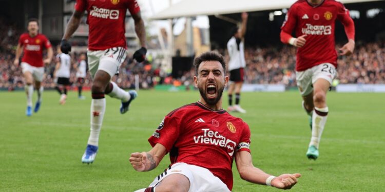 bruno fernandes scores late winner as manchester united beat fulham