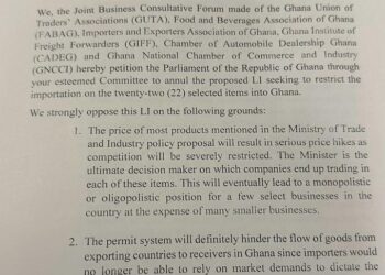 Don’t pass import restrictions bill – GUTA, 5 other groups petition Parliament
