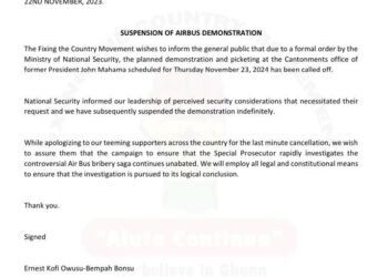 Fixing The Country Movement calls off planned picketing at Mahama’s office