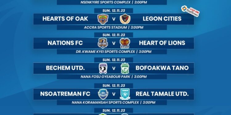ghana pl 2023 24 hearts of oak face legon cities kotoko play samartex