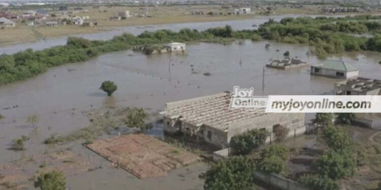 hundreds displaced in dawhenya over spillage of irrigation dam