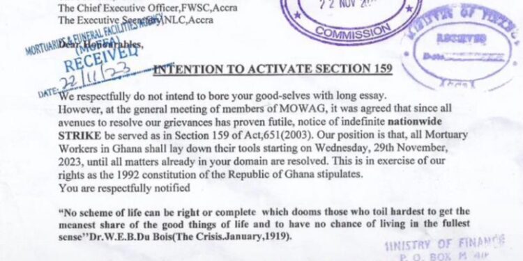 Mortuary Workers Association of Ghana to go on nationwide strike 1 mortuary workers association of ghana to go on nationwide strike